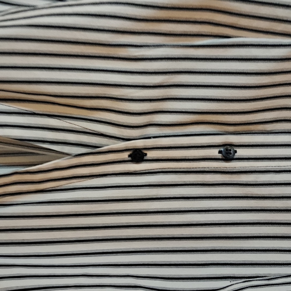 Worthington Stretch, Black and White Striped Shirt - Picture 5 of 7